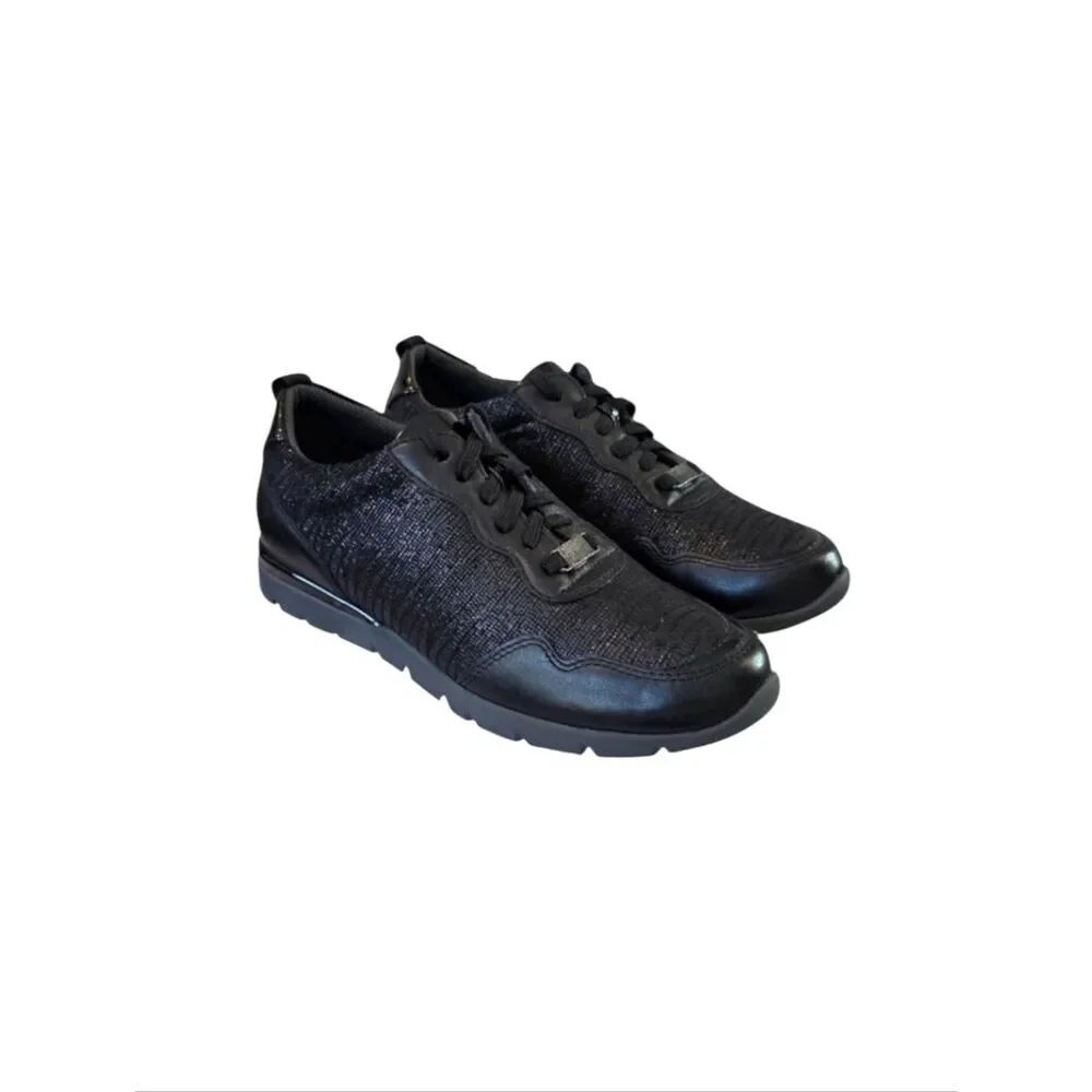 Spring Step Nylla Black Leather Sneakers Size 38 EU